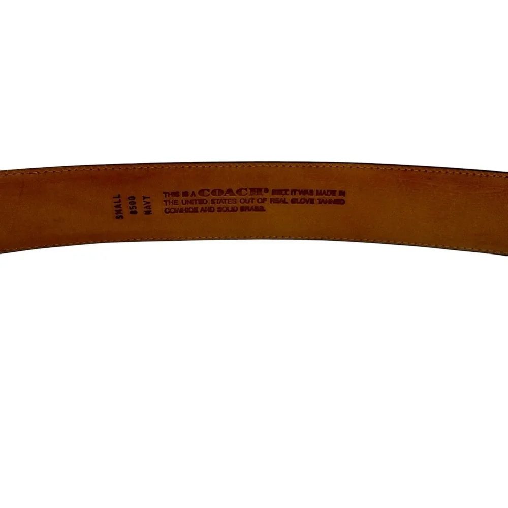 Coach Dark Navy Blue Leather Belt Womens Small S 26